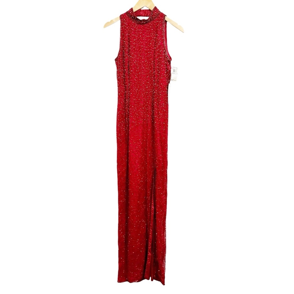 Papell Boutique Red Sleeveless Gown